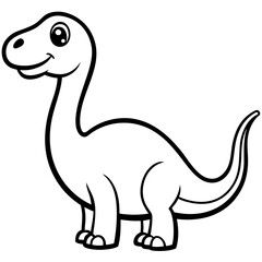 Friendly Dinosaur Outline Illustration Art