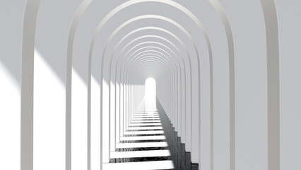 White Hallway Background 