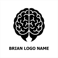 Brain Logo silhouette vector,color full logo for graphic designer 