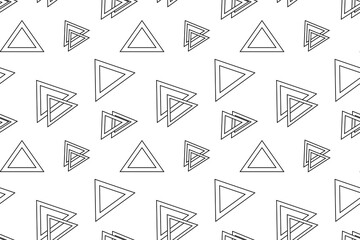 Seamless pattern of overlapping hollow triangles in a modern geometric style. Perfect for children coloring pages.