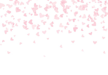 Valentine's Day heart shaped confetti Love valentine background with pink petals of hearts on transparent background.	
