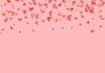 Valentine's Day heart shaped confetti Love valentine background with red petals of hearts 