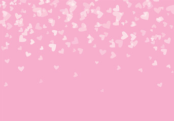 pink background with hearts Valentine's Day heart shaped confetti Love valentine background with pink petals of hearts on pink background.	
