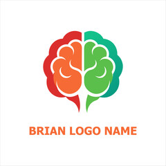 Brain Logo silhouette vector,color full logo for graphic designer 