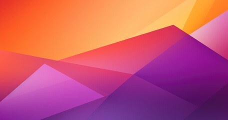 Abstract geometric landscape with vibrant gradients in orange, pink, and purple hues.