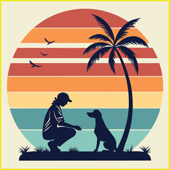 Tropical Beach Scene Graphic