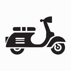 Classic scooter Silhouette Illustration for Retro Designs
