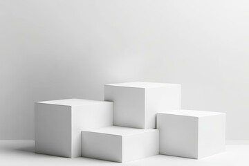 Fototapeta premium Modern Geometric White Display Cubes