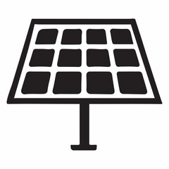 Solar Panel Silhouette Illustration for Renewable Energy Designs