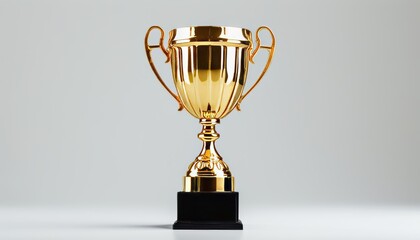 Gleaming Golden Trophy Cup on a Minimalist Background for Celebration and Achievement