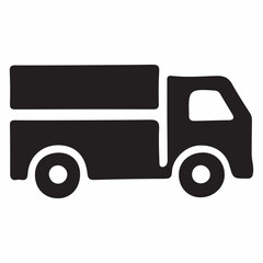 Simple Black Silhouette Delivery Truck Illustration for Logistics