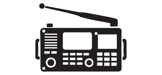 Vintage CB Radio Silhouette Illustration