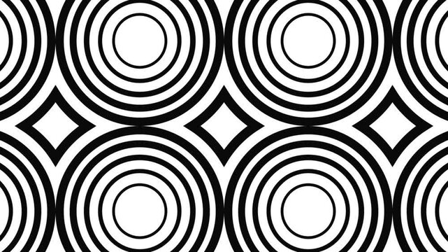 black and white seamless geometric pattern motion video.