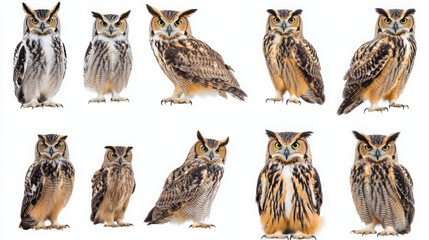 Obraz premium Eurasian Eagle Owl: Captivating Portraits and Stunning Characteristics of Bubo bubo