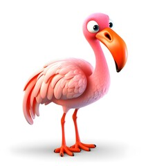 Cute 3D Flamingo Character