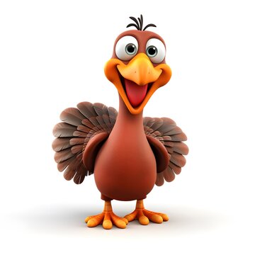 Cute 3D Turkey Character