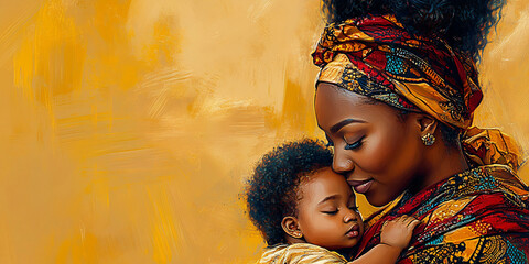 A heartwarming image of an African mother embracing her child, perfect for celebrating Juneteenth and highlighting themes of love, heritage, and cultural pride.