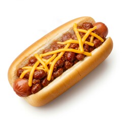 hotdog with sauce isolated on white background

