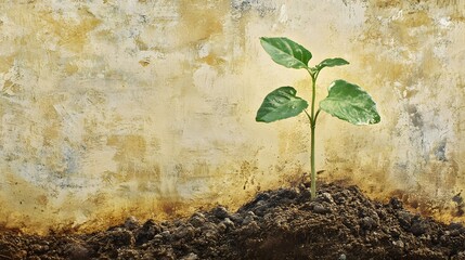 A fresh plant growing in soil representing new beginnings and the growth of new ideas