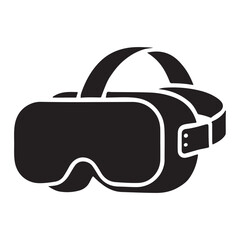 Virtual Reality Headset Silhouette Icon Design