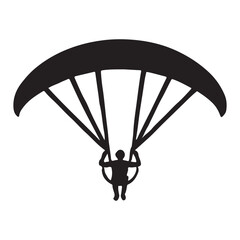 Paragliding Silhouette Illustration Vector Graphic