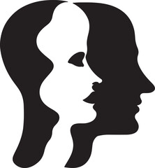 Abstract Head Profile Vector Illustration Graphic