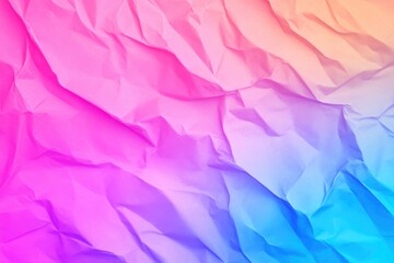 Fototapeta premium Colorful Crumpled Paper Texture Background in Gradient Pink and Blue Tones
