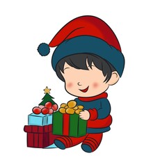 child with christmas gift