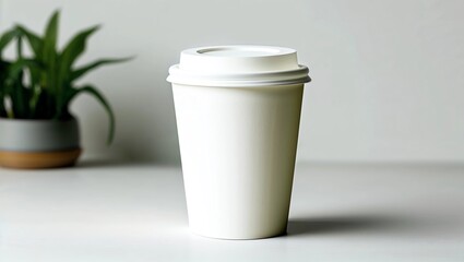 Coffee cup mockup on the table