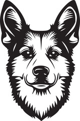 Australian Cattle Dog Head Stylized Vector Illustration Graphic