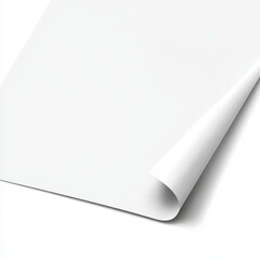Blank White Paper Illustration with a Curled Corner