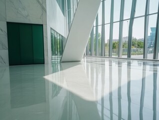 Obraz premium Modern Interior Space with Sleek Design and Natural Light Streaming In