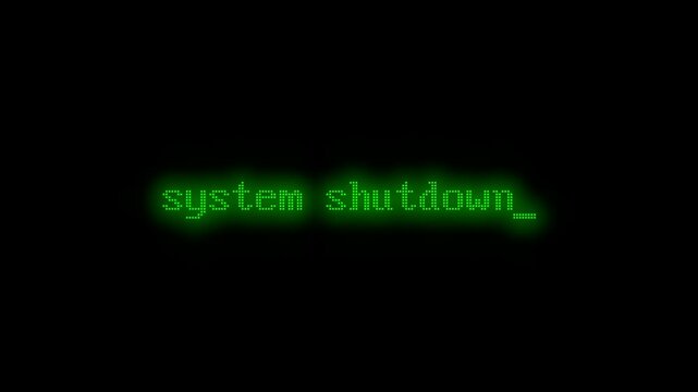 Display zeigt den leuchtenden gr&uuml;nen Text: system shutdown