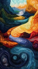 Abstract fractal art with intricate swirls and vibrant colors, captivating the imagination. HD phone wallpaper.