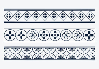 Elegant Black and White Decorative Borders with Floral and Geometric Motifs