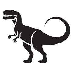 Terrifying Tyrannosaurus Rex Dinosaur Silhouette Vector Graphic