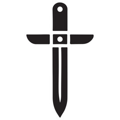 Elegant Black Silhouette Dagger Illustration A Vector Graphic Design