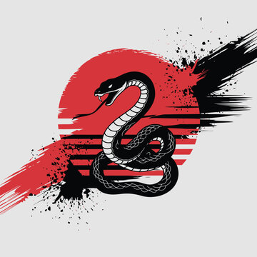 vector happy Chinese new year, year of the snake 