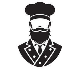 Chef Silhouette Illustration A Stylish Vector Icon for Culinary Businesses