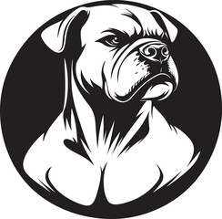 Boxer Dog Strong Circle Emblem Vector Illustration Graphic