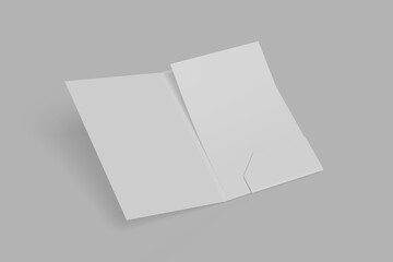 Blank paper folder rendering for mockup