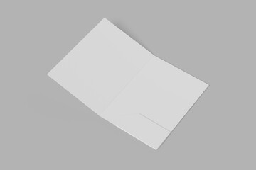 Blank paper folder rendering for mockup