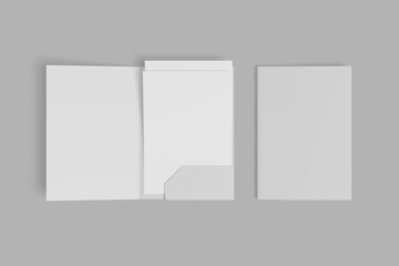 Blank paper folder rendering for mockup
