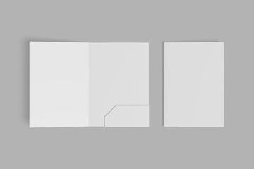 Blank paper folder rendering for mockup