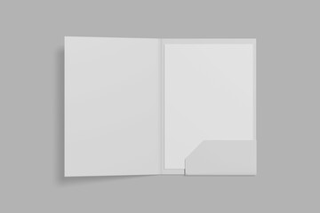 Blank paper folder rendering for mockup