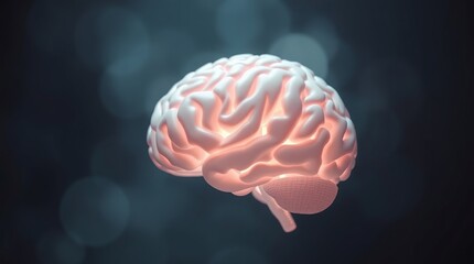 Field of neurology, visualization of the brain. Workings of the human mind concept, emphasizing the complexity and wonder of cognitive science and neurological health.