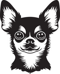 Chihuahua Dog Face Stylized Vector Illustration Graphic