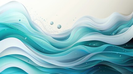Fototapeta premium Abstract waves in shades of blue and white, evoking fluidity and tranquility.