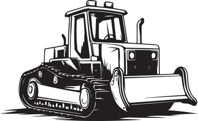 Construction Bulldozer Vector Illustration Graphic