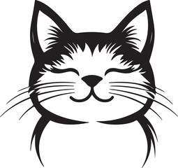 Cute Cat Face Stylized Vector Illustration Graphic